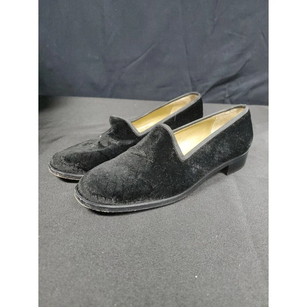 YSL Yves Saint Laurent Black Calf Hair Slip-On Loafers Shoes Women's Size 6